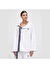 FLARED ASYMMETRICAL TRACK JACKET WITH SEVEN STRIPES TAPE DETAIL