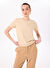 Fabrika Bej Bisiklet Yaka Basic Kadın T-Shirt TENGIZ