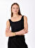 Fabrika Siyah Kadın Kare Yaka Crop Atlet TARRAN