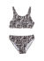 Funky Rocks U Yaka Askılı Desenli Siyah Beyaz Kız Çocuk Bikini Takımı