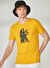 The Crow Bisiklet Yaka Baskılı Hardal Unisex T-Shirt MUSIC MAKE ME ALİVE