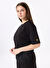 Fabrika Siyah Kadın Bisiklet Yaka Oversize T-Shirt DANTITA