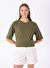 Fabrika Haki Kadın Bisiklet Yaka Oversize T-Shirt DANTITA