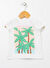 Mammaramma Ekru Kız Bebek Bisiklet Yaka Kısa Kollu Baskılı T-Shirt 22SG-56   