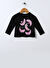 Mammaramma Siyah Kız Bebek Bisiklet Yaka Uzun Kollu Baskılı T-Shirt 22FWG-29   