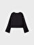 Lmtd Siyah Kız Çocuk O Yaka Uzun Kollu Düz Sweatshirt NLFONTRAST LS SHORT SWEAT  