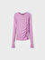 Lmtd Pembe Kız Çocuk O Yaka Uzun Kollu Düz T-Shirt NLFRINCDIDA LS SHORT TOP  