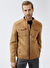Vizon Erkek Dik Yaka Slim Fit Deri Mont PCSE107