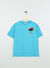 Limon Turkuaz Erkek Çocuk Bisiklet Yaka Oversize Baskılı T-Shirt MISS BOY-23  