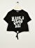 Limon Siyah Kız Çocuk Bisiklet Yaka Kısa Kollu Baskılı T-Shirt GOOD GIRL-23  