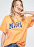 Mavi Yuvarlak Yaka Turuncu Kadın T-Shirt M1600843-71407 MAVİ BASKILI TİŞÖRT