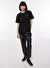 Black On Black Siyah Düz Kadın Bisiklet Yaka Loose Fit Sweatshirt B3WL-SWT15 