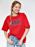 Mavi Bisiklet Yaka Baskılı Kırmızı Kadın T-Shirt M1600843-82054 MAVİ BASKILI TİŞÖRT