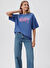 Mavi Bisiklet Yaka Baskılı Mavi T-Shirt M1600843-70662 MAVİ BASKILI TİŞÖRT