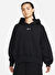 Nike Siyah - Gri - Gümüş Kadın Yuvarlak Yaka Regular Fit Sweatshirt DQ5858-010 W NSW PHNX FLC OOS PO HO