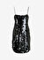 JJXX Klasik Yaka Payetli Siyah Standart Kadın Elbise JXAVA SEQUIN STRAP SHORT DRESS WVN