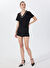 Fabrika Comfort Siyah Kadın V Yaka Basic T-Shirt FC4SL-TST0708