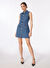 Fabrika İndigo Kadın Mini Basic Armürlü Denim Elbise F4SL-ELB0552 