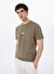 Discovery Expedition Haki Erkek Bisiklet Yaka Relaxed Baskılı T-Shirt D4SM-TST3258
