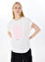 Discovery Expedition Beyaz Kadın Bisiklet Yaka Loose Fit Baskılı T-Shirt D4SL-TST3038 