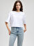 Mavi Bisiklet Yaka Beyaz Kadın T-Shirt M1612377-620-CROP BASİC