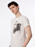 Ko Samui Bisiklet Yaka Baskılı Krem Erkek T-Shirt KMTT S236 REOLLIE_REFLECTOR REGULAR
