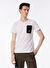 Ko Samui Bisiklet Yaka Baskılı Beyaz - Siyah Erkek T-Shirt KMTT S211 REPOCKET_REPOCKET REGULAR