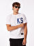 Ko Samui Bisiklet Yaka Baskılı Beyaz Erkek T-Shirt KMTP S202 KS_COMMITTEE OVER FIT RIB