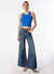 Denim Trip Yüksek Bel Geniş Paça Normal İndigo Kadın Denim Pantolon DT10523