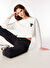 Fabrika Kırık Beyaz Kadın Bisiklet Crop Sweatshirt F4WL-SWT0496