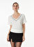Fabrika Comfort Kırık Beyaz Kadın Basic Taşlı T-Shirt FC4WL-TST0117