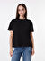 Limon Siyah Kadın Relaxed Düz T-Shirt L4WL-TST-9000 