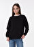 Limon Siyah Kadın Bisiklet Yaka Basic Sweatshirt ML4WL-SWT9011