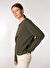 Haki Kadın Bisiklet Yaka Relaxed Fit Baskılı Pamuk Sweatshirt J4WL-SWT7135  