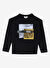 Jeep Siyah Erkek Çocuk Bisiklet Yaka Oversize Baskılı T-Shirt J4WB-TST7764 