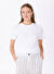 Fabrika Beyaz Kadın Basic Düz T-Shirt F4WL-TST0758 