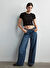 Mavi Lacivert Kadın Geniş Fit Denim Pantolon M1010763-87748 SIENA 