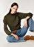 Mustang Haki Kadın Dik Relaxed Düz Sweatshirt M4WL-SWT-1912 