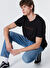 Mustang Siyah Erkek Relaxed Baskılı T-Shirt M4WM-TST-1431 