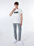 Mustang Ekru Erkek Relaxed Baskılı T-Shirt M4WM-TST-1563 