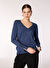 People By Fabrika İndigo Kadın V Yaka Basic Kazak PBF4WL-KZK5014