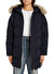 Dik Yaka Puffer Lacivert Kadın Mont MW DOWN REG COAT WITH FUR