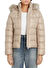 Tommy Hilfiger Bej Kadın Dik Yaka Standart Fit Puffer Mont GLOSS DOWN TYRA JKT WITH FUR