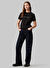 Calvin Klein Jeans Nakışlı Siyah Kadın T-Shirt CHENILLE MONOLOGO REGULAR TEE