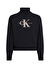 Calvin Klein Jeans Nakışlı Balıkçı Yaka Siyah Kadın Kazak CHENILLE MONOLOGO SWEATER