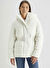 Calvin Klein Jeans Beyaz Kadın Dik Yaka Standart Fit Puffer Mont LOGO BELT SHORT PUFFER