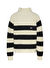 Tommy Jeans Dik Yaka Çizgili Bej - Siyah Kadın Kazak TJW STRIPE MOCKNCK BADGE SWEATER 