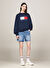 Tommy Jeans Yuvarlak Yaka Baskılı Lacivert Kadın Sweatshırt TJW OVS TOMMY FLAG CREW