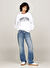Tommy Jeans Yuvarlak Yaka Nakışlı Beyaz Kadın Sweatshirt TJW RLX VARSITY CREW