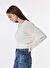 People By Fabrika Ekru Kadın Bisiklet Yaka A-Form Fit Ajurlu Kazak PBF4WL-KZK5007